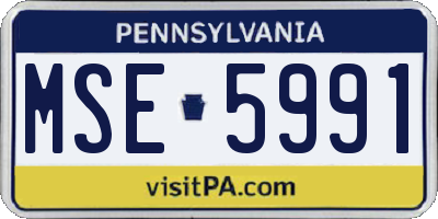 PA license plate MSE5991