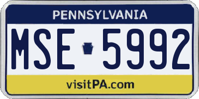PA license plate MSE5992