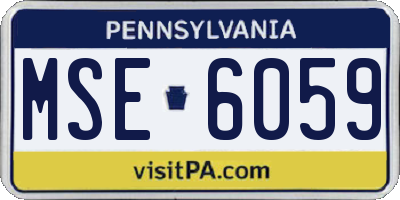 PA license plate MSE6059