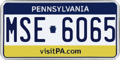 PA license plate MSE6065