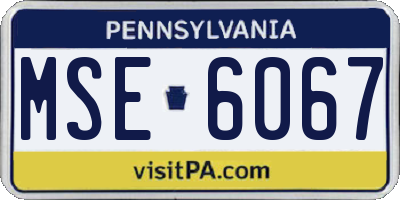 PA license plate MSE6067