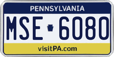 PA license plate MSE6080