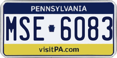 PA license plate MSE6083