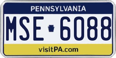 PA license plate MSE6088