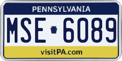 PA license plate MSE6089
