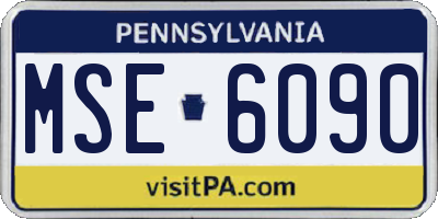 PA license plate MSE6090