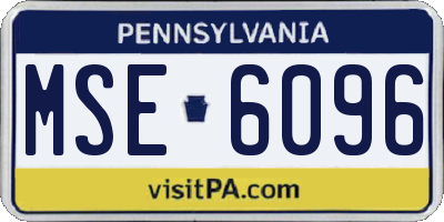 PA license plate MSE6096