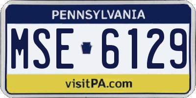 PA license plate MSE6129