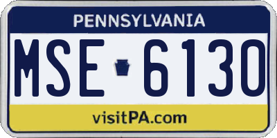 PA license plate MSE6130