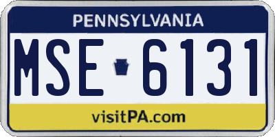 PA license plate MSE6131