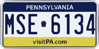 PA license plate MSE6134