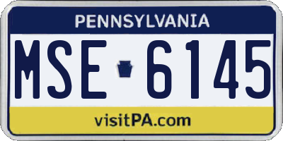 PA license plate MSE6145