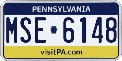 PA license plate MSE6148