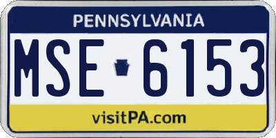 PA license plate MSE6153