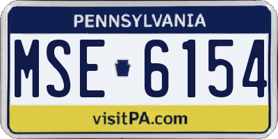 PA license plate MSE6154