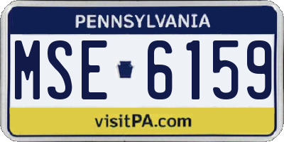 PA license plate MSE6159