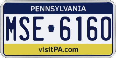 PA license plate MSE6160