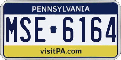 PA license plate MSE6164