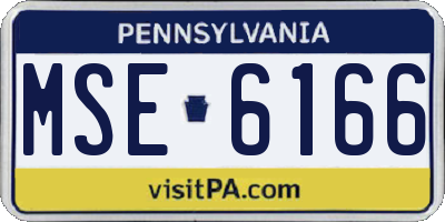PA license plate MSE6166