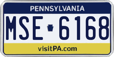 PA license plate MSE6168
