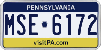 PA license plate MSE6172