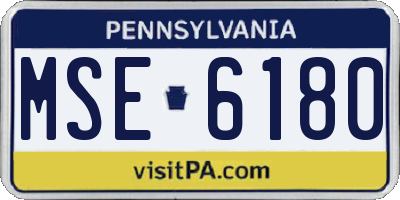 PA license plate MSE6180
