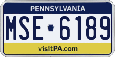 PA license plate MSE6189