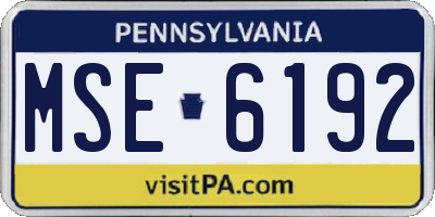 PA license plate MSE6192