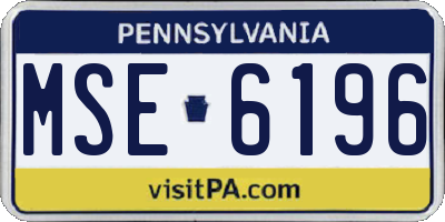 PA license plate MSE6196