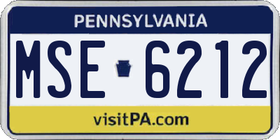 PA license plate MSE6212