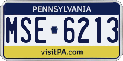 PA license plate MSE6213