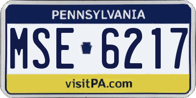 PA license plate MSE6217