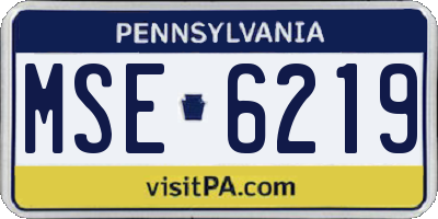 PA license plate MSE6219