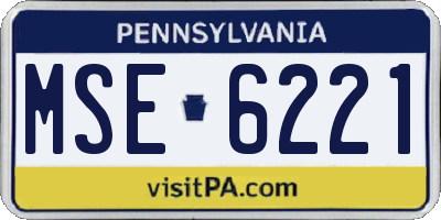 PA license plate MSE6221