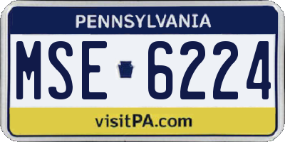 PA license plate MSE6224