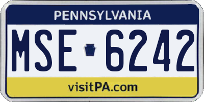 PA license plate MSE6242