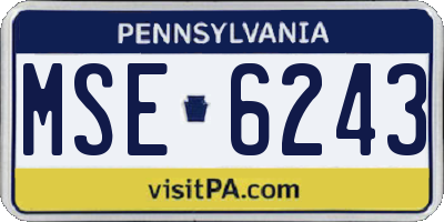 PA license plate MSE6243