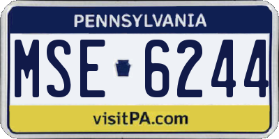 PA license plate MSE6244