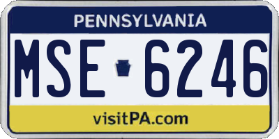 PA license plate MSE6246