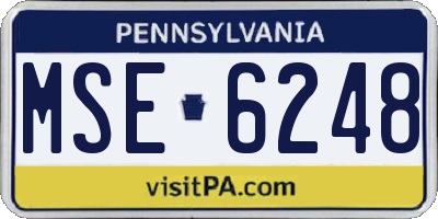 PA license plate MSE6248