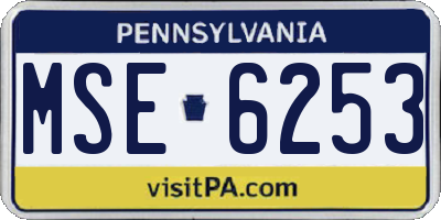 PA license plate MSE6253