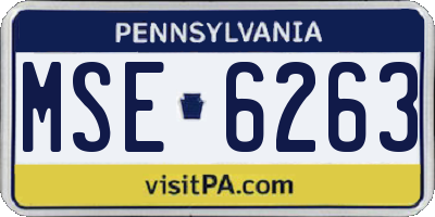 PA license plate MSE6263