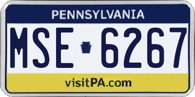 PA license plate MSE6267