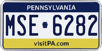 PA license plate MSE6282