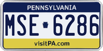 PA license plate MSE6286