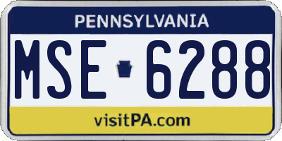 PA license plate MSE6288