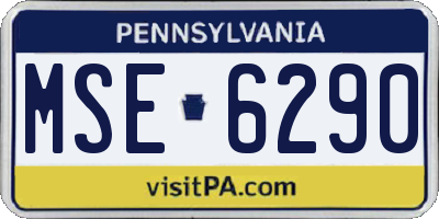 PA license plate MSE6290
