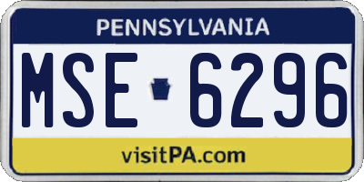 PA license plate MSE6296