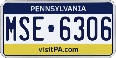 PA license plate MSE6306