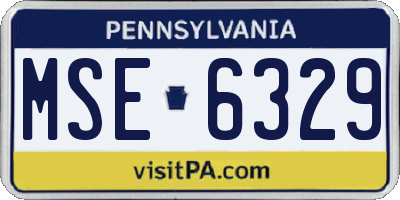 PA license plate MSE6329